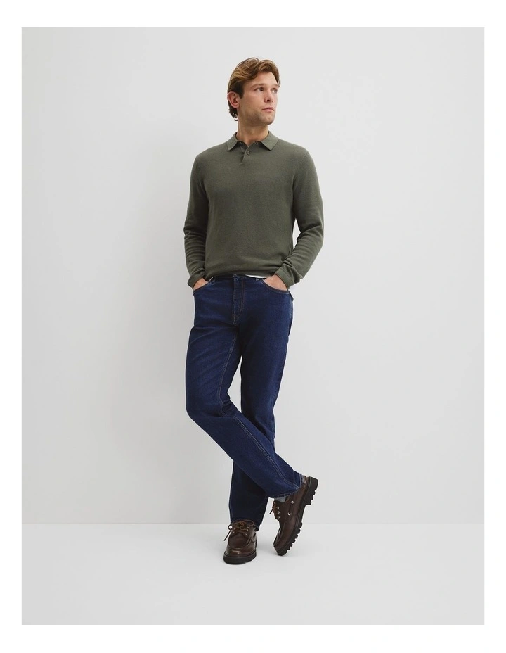 Australian Good Earth Cotton Pique Polo Knit in River Gum image 4