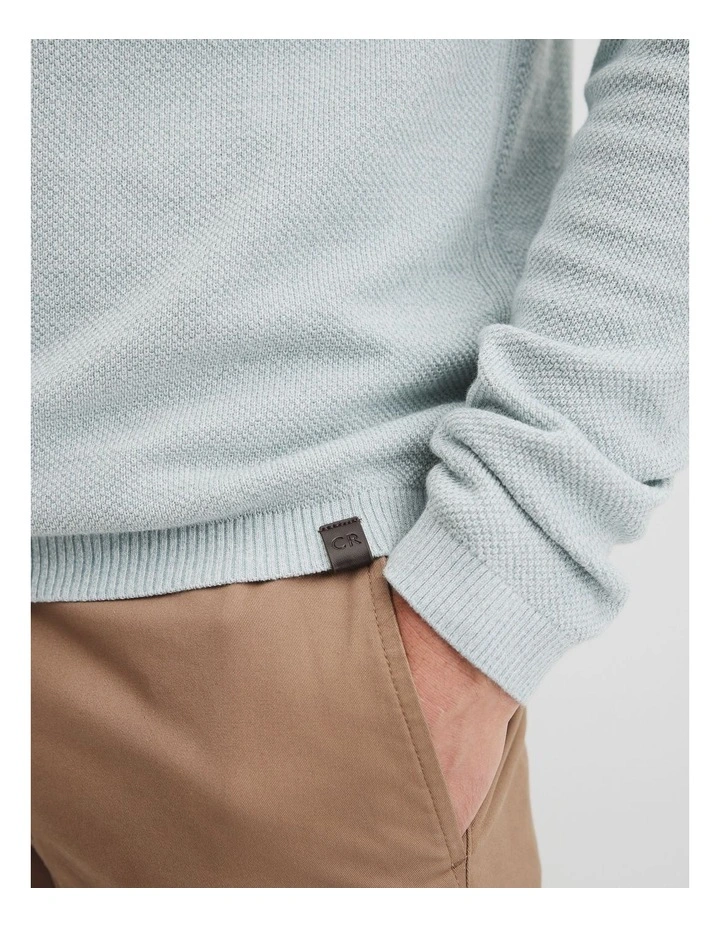 Australian Good Earth Cotton(TM) Pique Crew Neck Knit in Salt Bush image 2