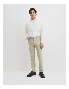 Australian Cotton Tapered Five Pocket Pant in Ash