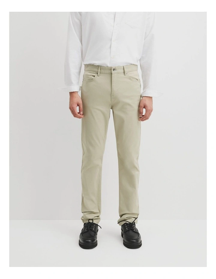 Australian Cotton Tapered Five Pocket Pant in Ash image 2