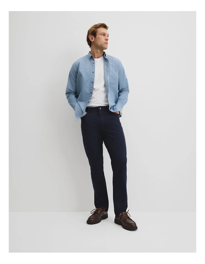 Australian Cotton Tapered Five Pocket Pant in True Navy image 1
