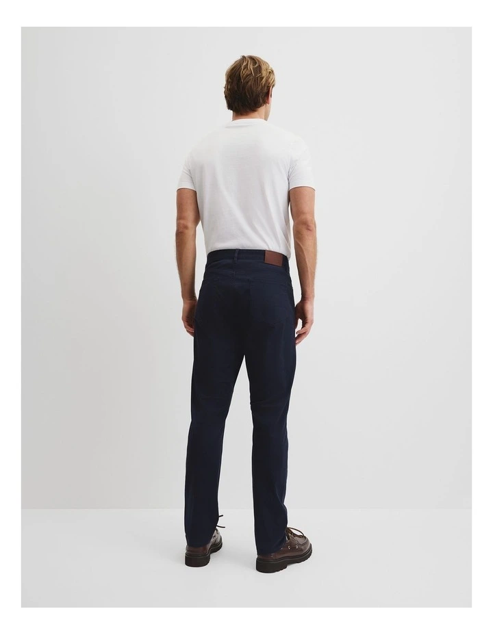Australian Cotton Tapered Five Pocket Pant in True Navy image 4