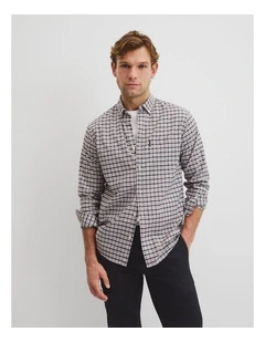Australian Good Earth Cotton(TM) Regular Fit Check Shirt in Shadow