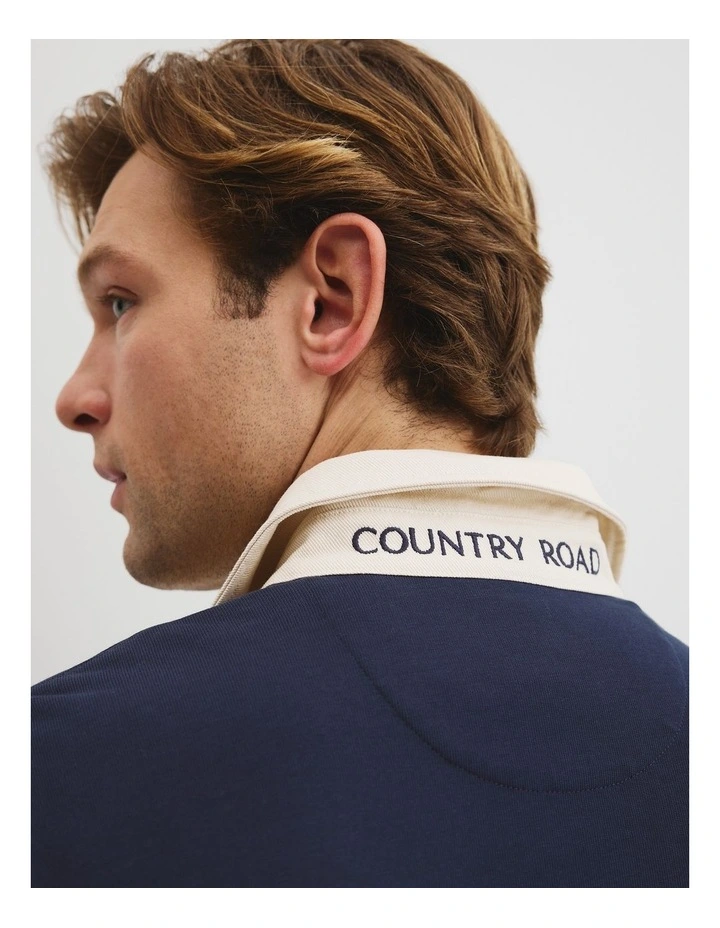 Australian Cotton Rugby Polo in Navy image 3