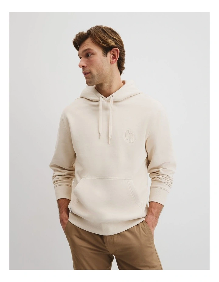 Australian Cotton Hooded Sweat in Ecru image 1