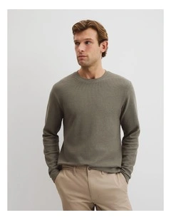 Australian Cotton Textured T-shirt in River Gum