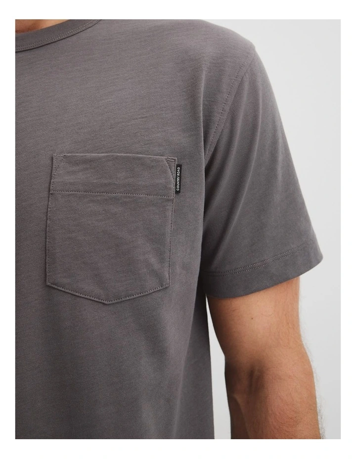 Organically Grown Cotton Slub T-shirt in Shadow image 2