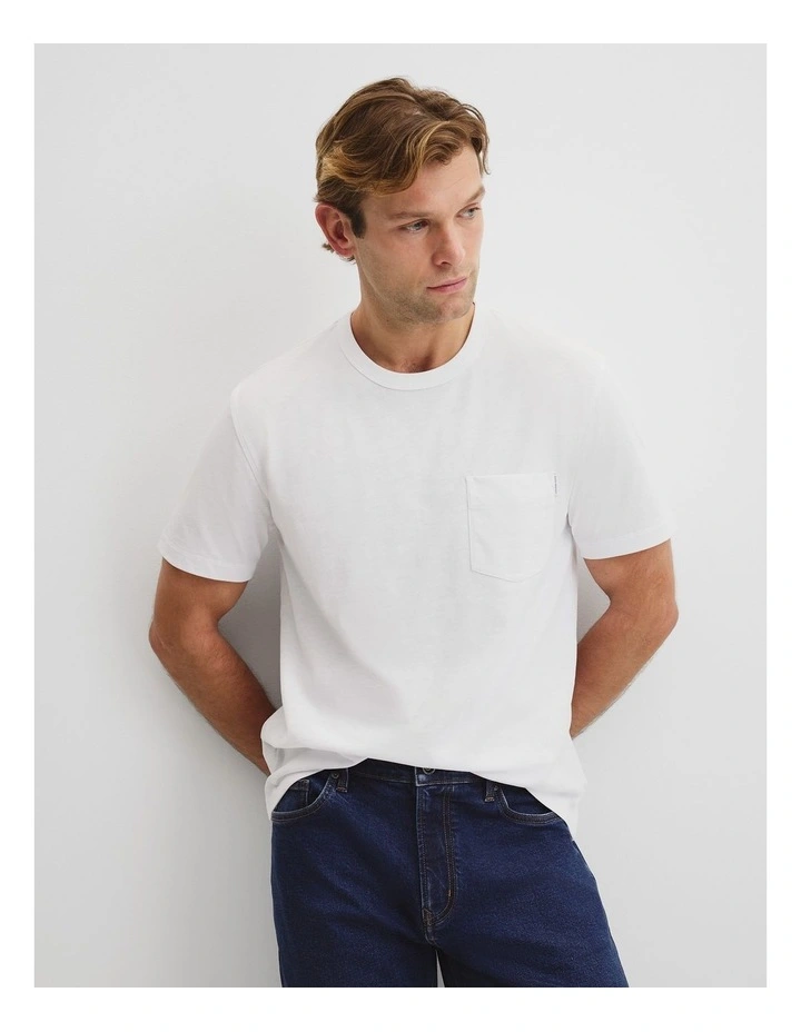 Organically Grown Cotton Slub T-shirt in White image 1