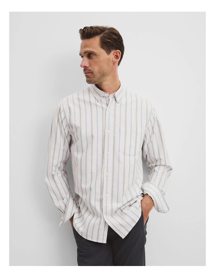 Long Sleeve Reg Gec Oxf Strap Shirt in Multi Stripe image 1