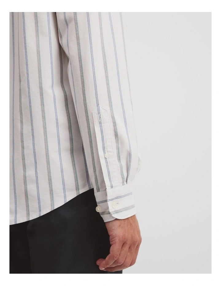 Long Sleeve Reg Gec Oxf Strap Shirt in Multi Stripe image 2
