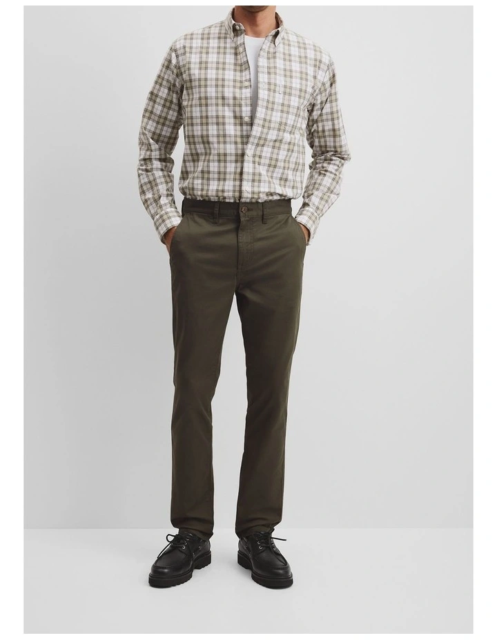Australian Cotton Tapered Fit Stretch Chino in Willow image 2