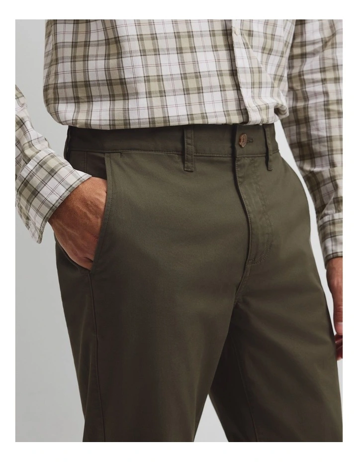 Australian Cotton Tapered Fit Stretch Chino in Willow image 3