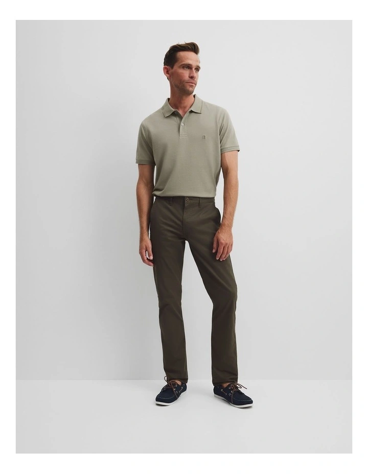 Australian Cotton Standard Fit Stretch Chino in Willow image 1