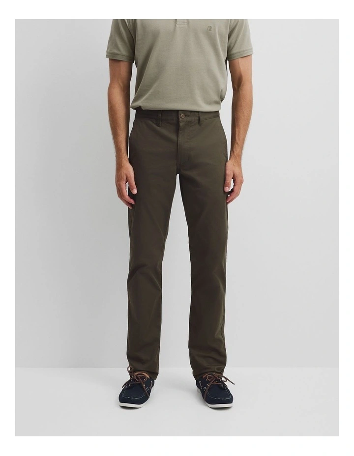 Australian Cotton Standard Fit Stretch Chino in Willow image 2