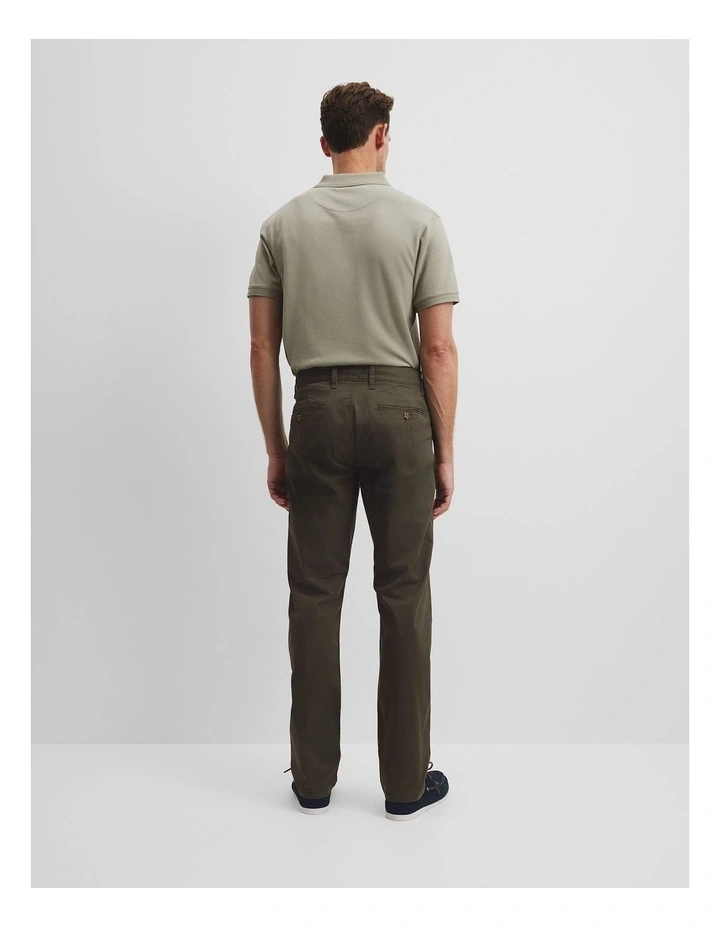 Australian Cotton Standard Fit Stretch Chino in Willow image 4