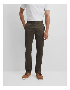 Australian Cotton Slim Fit Stretch Chino in Willow