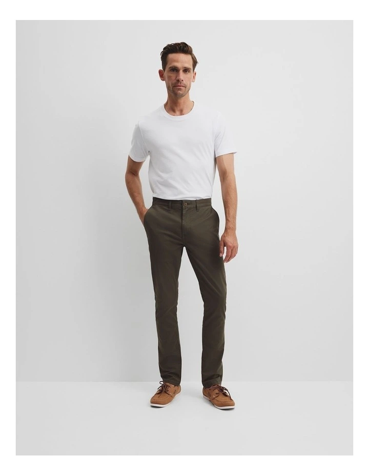 Australian Cotton Slim Fit Stretch Chino in Willow image 2