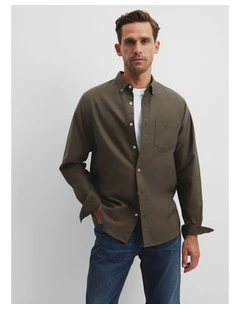 Regular Fit Australian Cotton Oxford Shirt in Willow