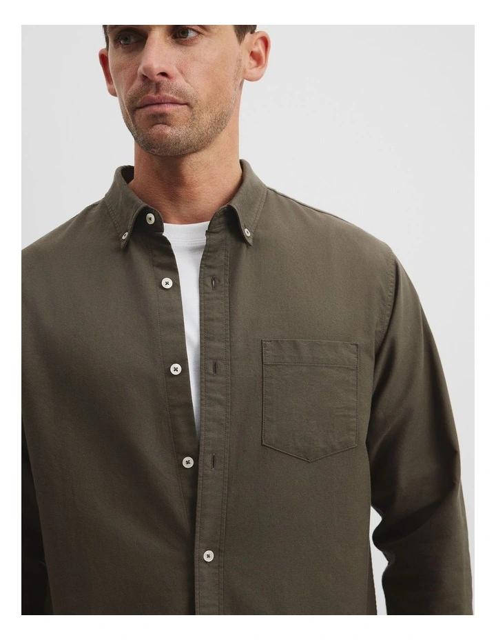 Regular Fit Australian Cotton Oxford Shirt in Willow image 2