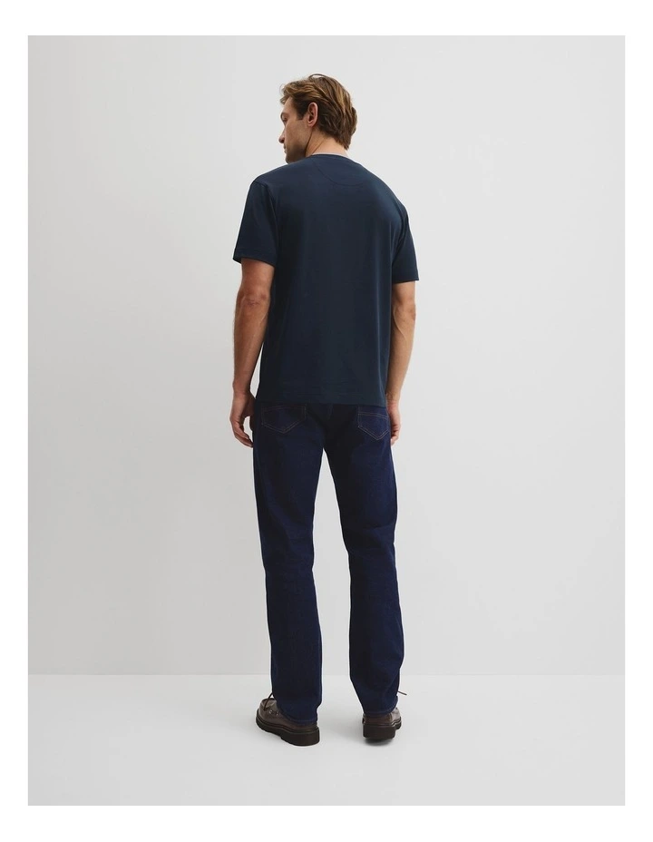 Australian Cotton Cr Logo Tipped T-shirt in Navy image 4