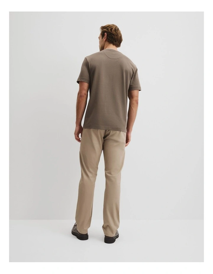 Australian Cotton Cr Logo Tipped T-shirt in Mushroom image 4