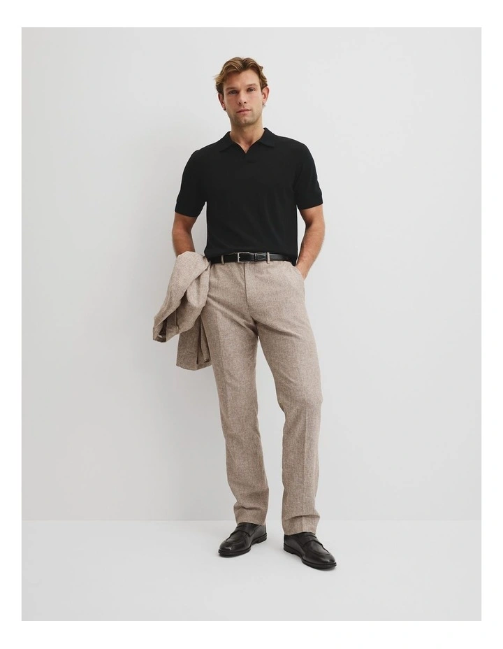 Australian Merino Short Sleeve Trophy Knit Polo in Black image 4