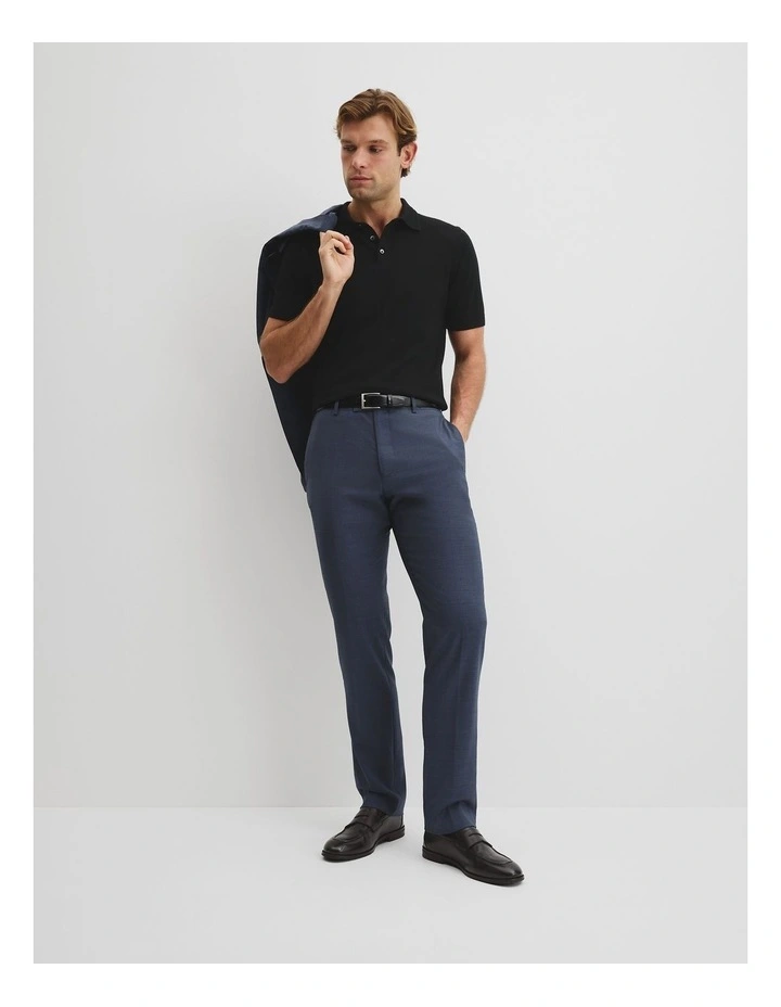 Australian Merino Short Sleeve Button Knit Polo in Black image 3