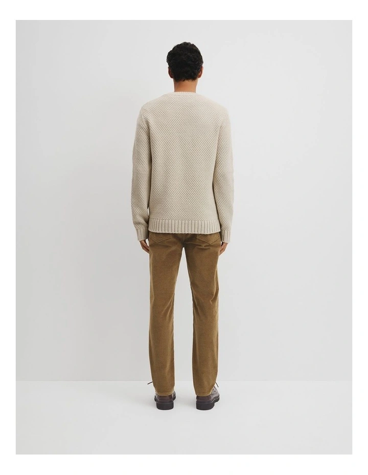 Australian Good Earth Cotton Blend Textured Crew Knit in Barley image 5