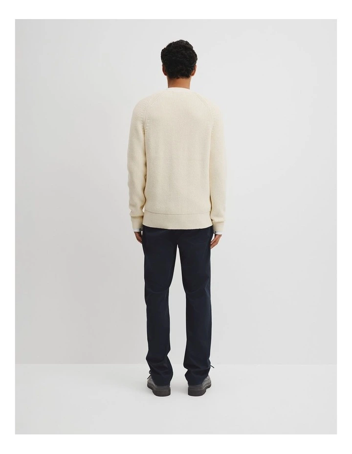 Cotton Rib Cardigan in Husk image 5