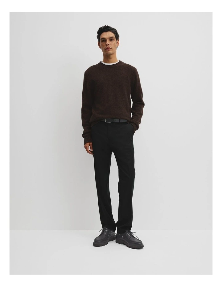 Merino Wool Yak Crew Neck Knit in Mahogany image 4