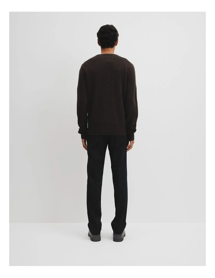 Merino Wool Yak Crew Neck Knit in Mahogany image 5