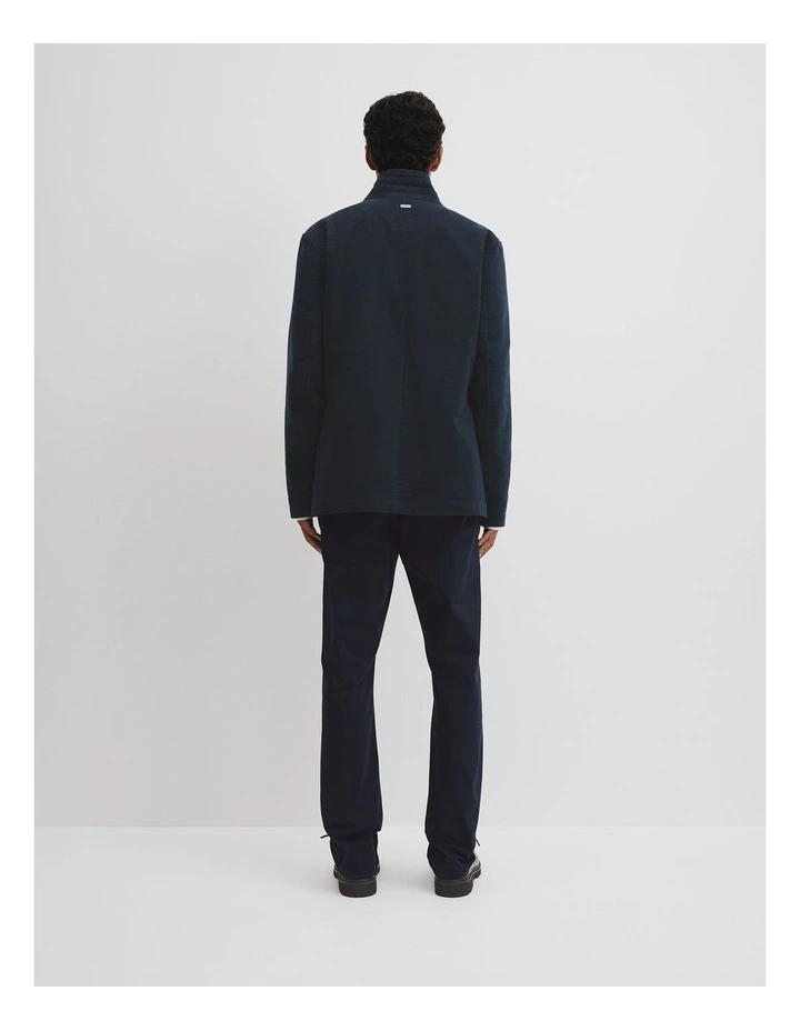 Moleskin Funnel Neck Jacket in Navy image 4