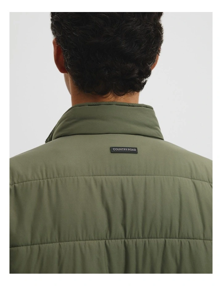 Quilted Funnel Neck Jacket in Willow image 2