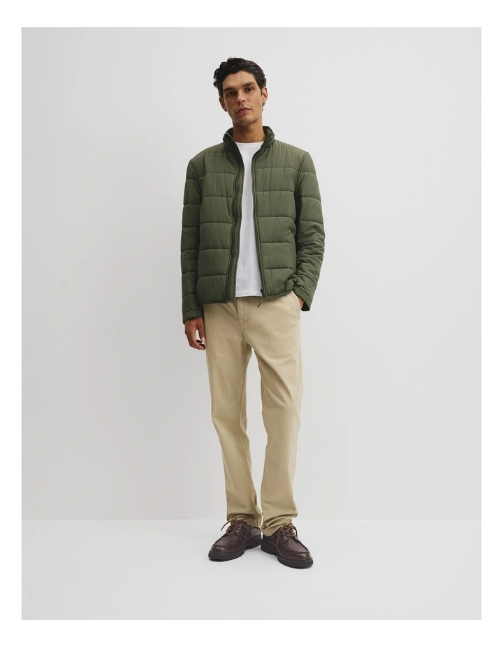 Quilted Funnel Neck Jacket in Willow image 3