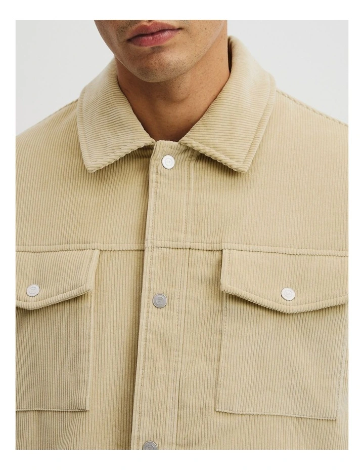 Cord Trucker Jacket in Walnut image 2