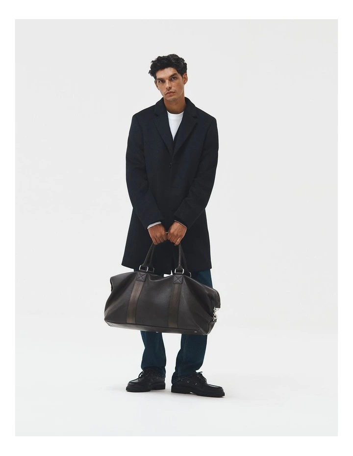 Single Breasted Overcoat in Navy image 2