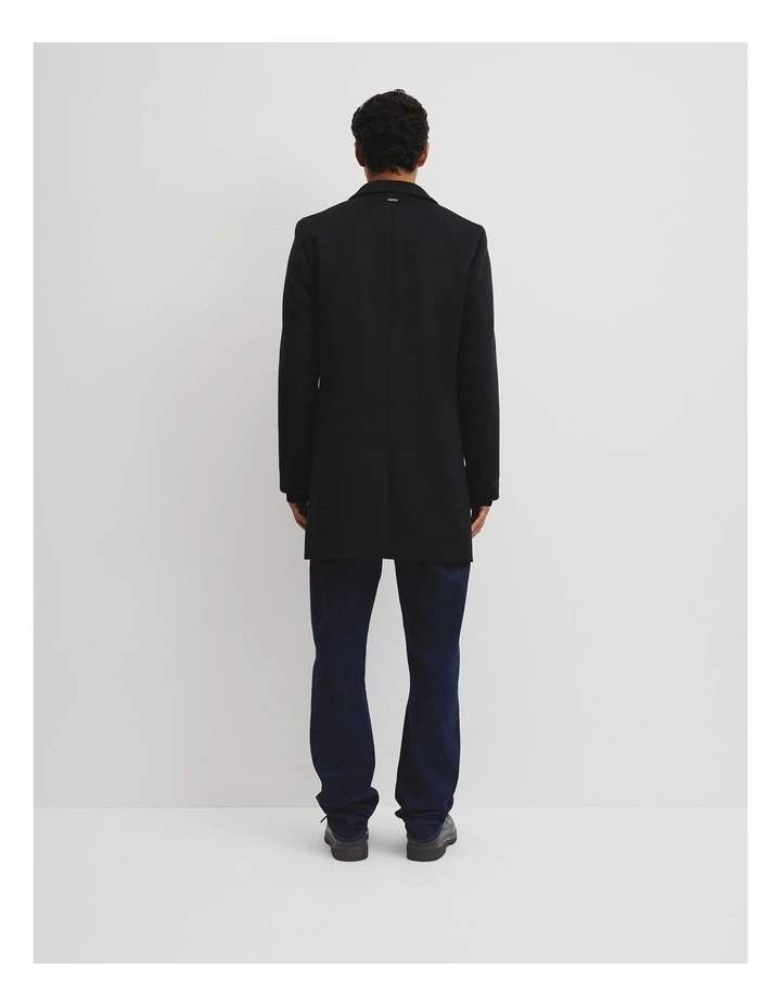 Single Breasted Overcoat in Navy image 5
