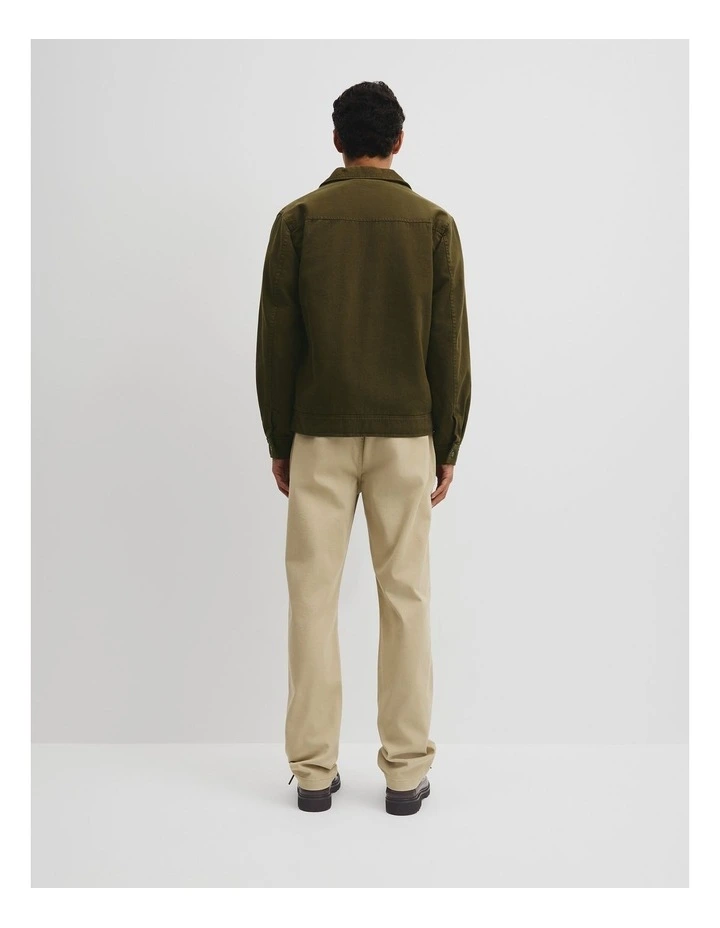 Garment Dyed Zip Harrington Jacket in Khaki image 5