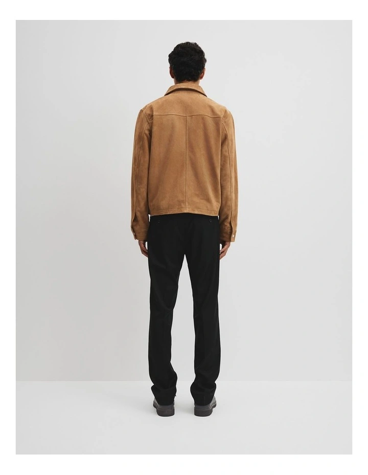 Suede Zip Through Jacket in Mink image 4
