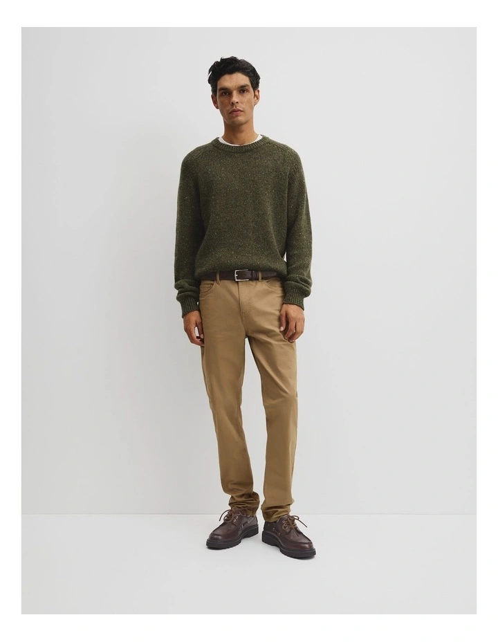 Australian Cotton Tapered Five Pocket Pant in Tan image 1