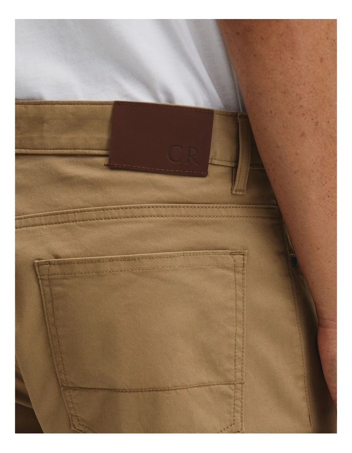 Australian Cotton Tapered Five Pocket Pant in Tan image 3
