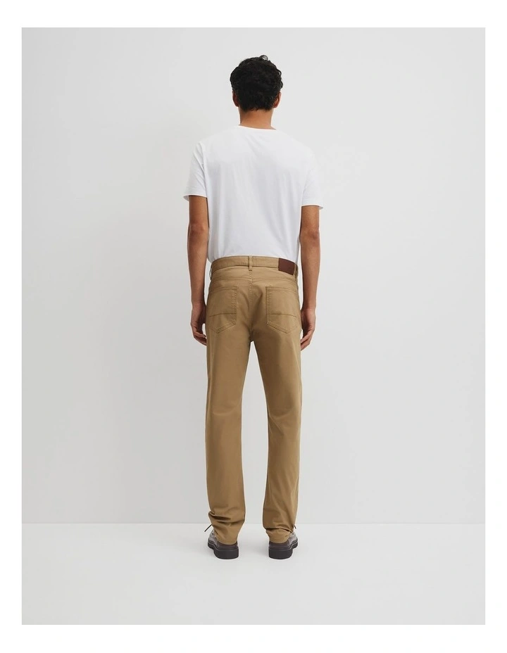 Australian Cotton Tapered Five Pocket Pant in Tan image 4