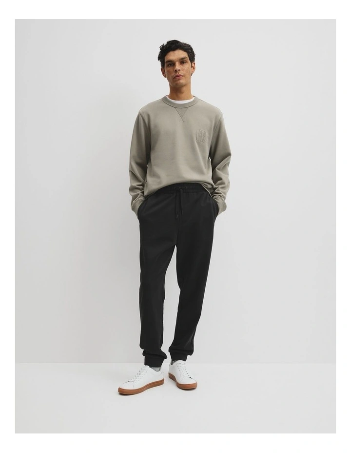 Australian Cotton Brushed Sweat Pant in Black image 1