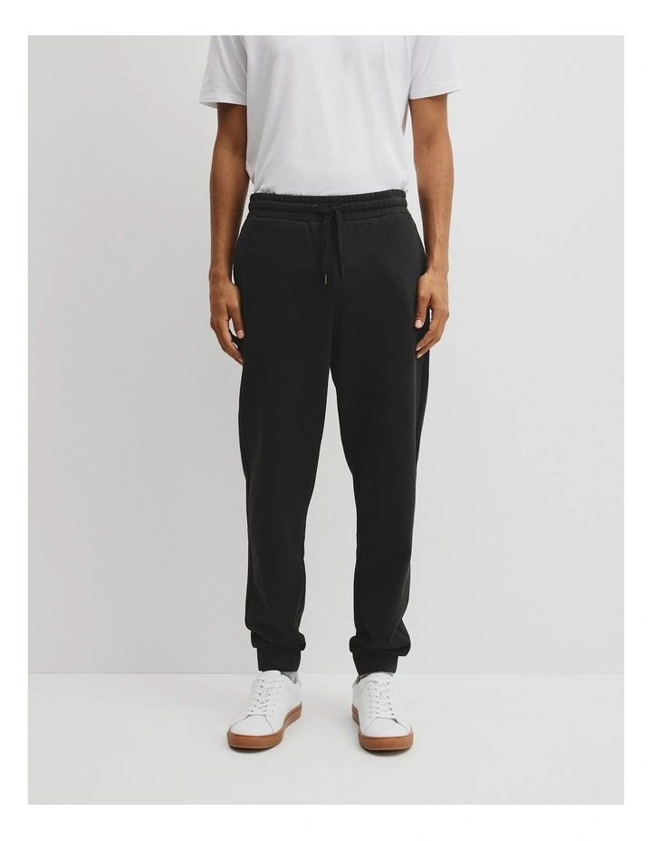 Australian Cotton Brushed Sweat Pant in Black image 2