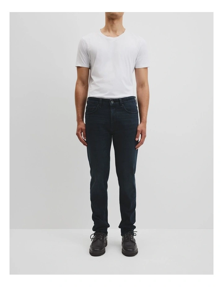 Australian Cotton Straight Leg Jean in Blue Black Denim image 2