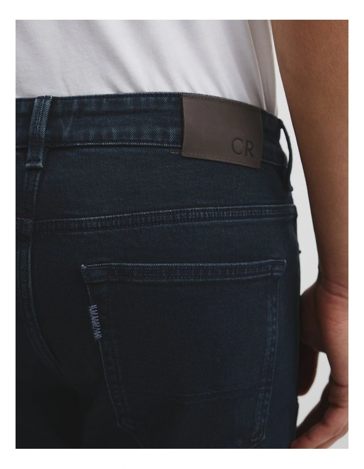 Australian Cotton Straight Leg Jean in Blue Black Denim image 3