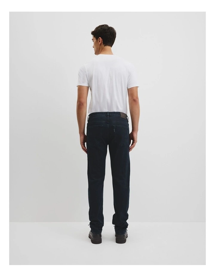 Australian Cotton Straight Leg Jean in Blue Black Denim image 4