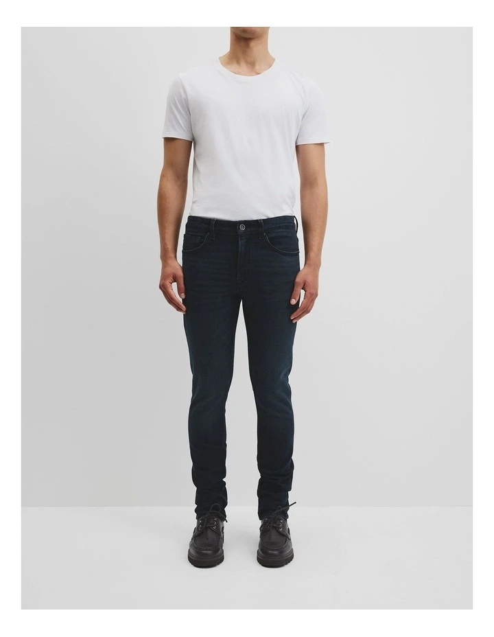 Australian Cotton Slim Leg Jean in Blue Black Denim image 2