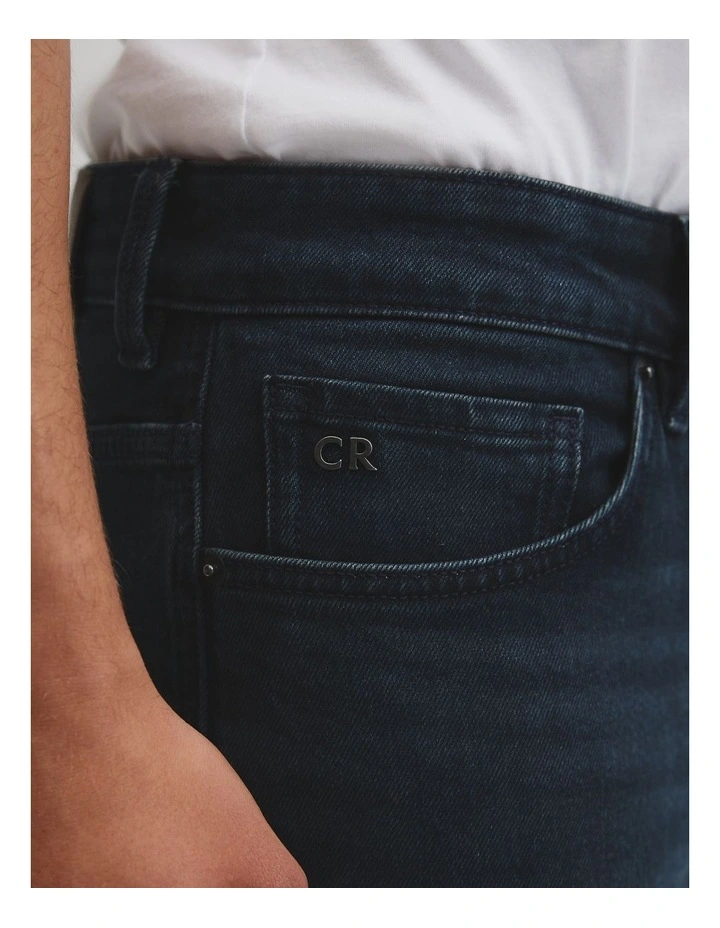 Australian Cotton Slim Leg Jean in Blue Black Denim image 3