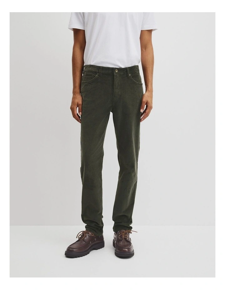 Tapered Cord 5 Pocket Pant in Willow image 2